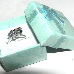 Snoopy Ring, Sterling Silver With Sparkling CZ Crystal, Comes With Gift Box